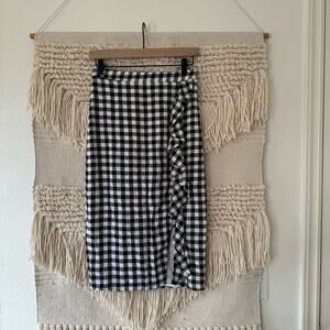 NWT: Majorelle Gingham Midi Skirt
